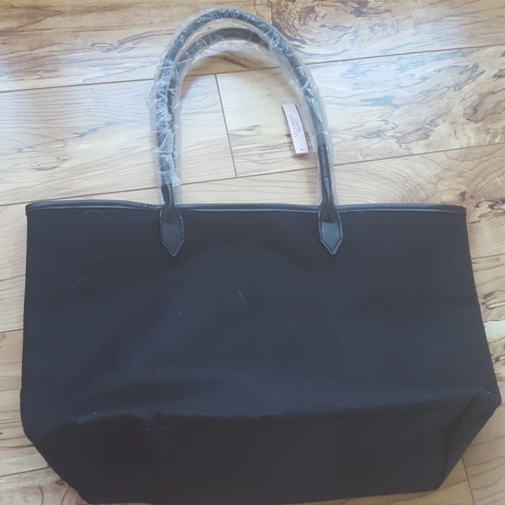 Victoria Secret NWT bag/ tote black and gold - Picture 4 of 6